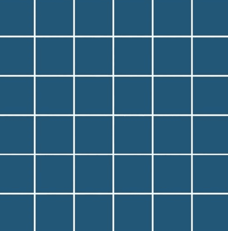 Aqua Blue Gloss. Dot Mount Backing. Pool Safe. Mosaic, 50x50mm Chip. Glazed Porcelain