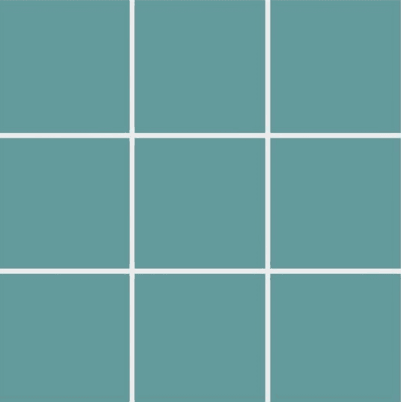 Light Turquoise Matt. Glazed Porcelain. Mosaic, 100x100mm Chip. Dot Mount