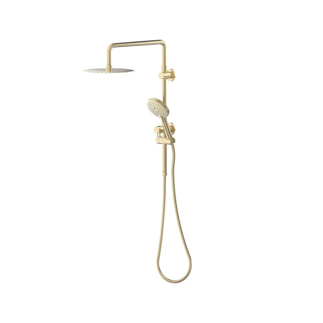 Yannis Twin Shower Set With Square Arm Brushed Gold